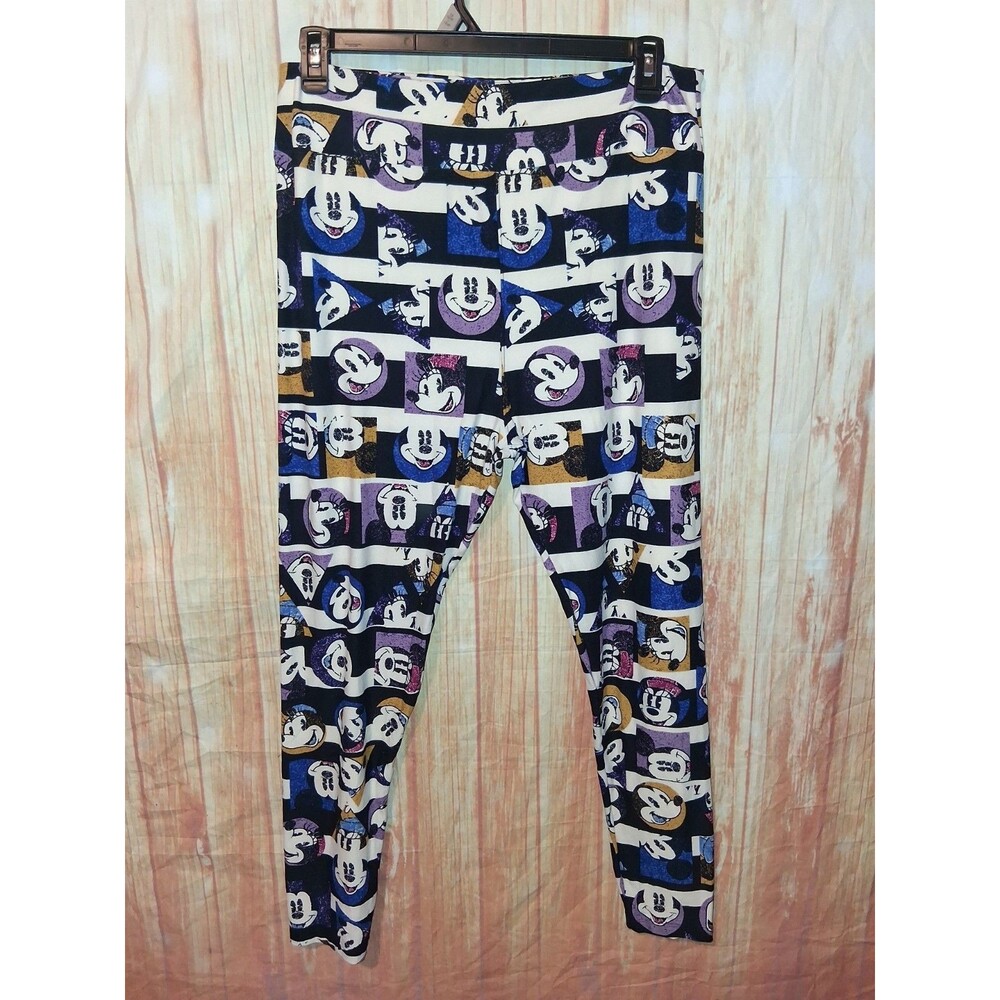 Lularoe Multicolored Mickey Mouse Pull-on Leggings Sz TC2